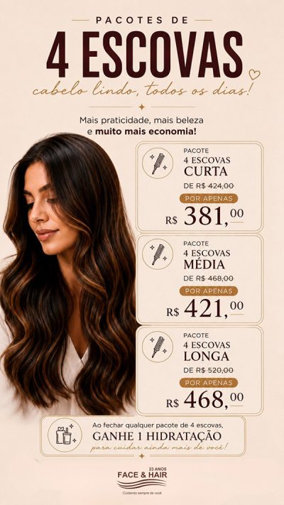 o melhor salão de beleza e estética do Morumbi pacote escova